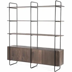 Wandkast James Mangohout en Metaal 190x210cm - Bruin - Loft24.nl