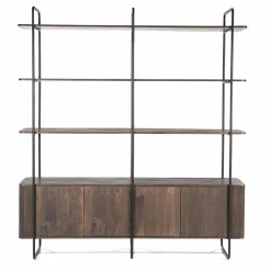 Wandkast James Mangohout en Metaal 190x210cm - Bruin - Loft24.nl