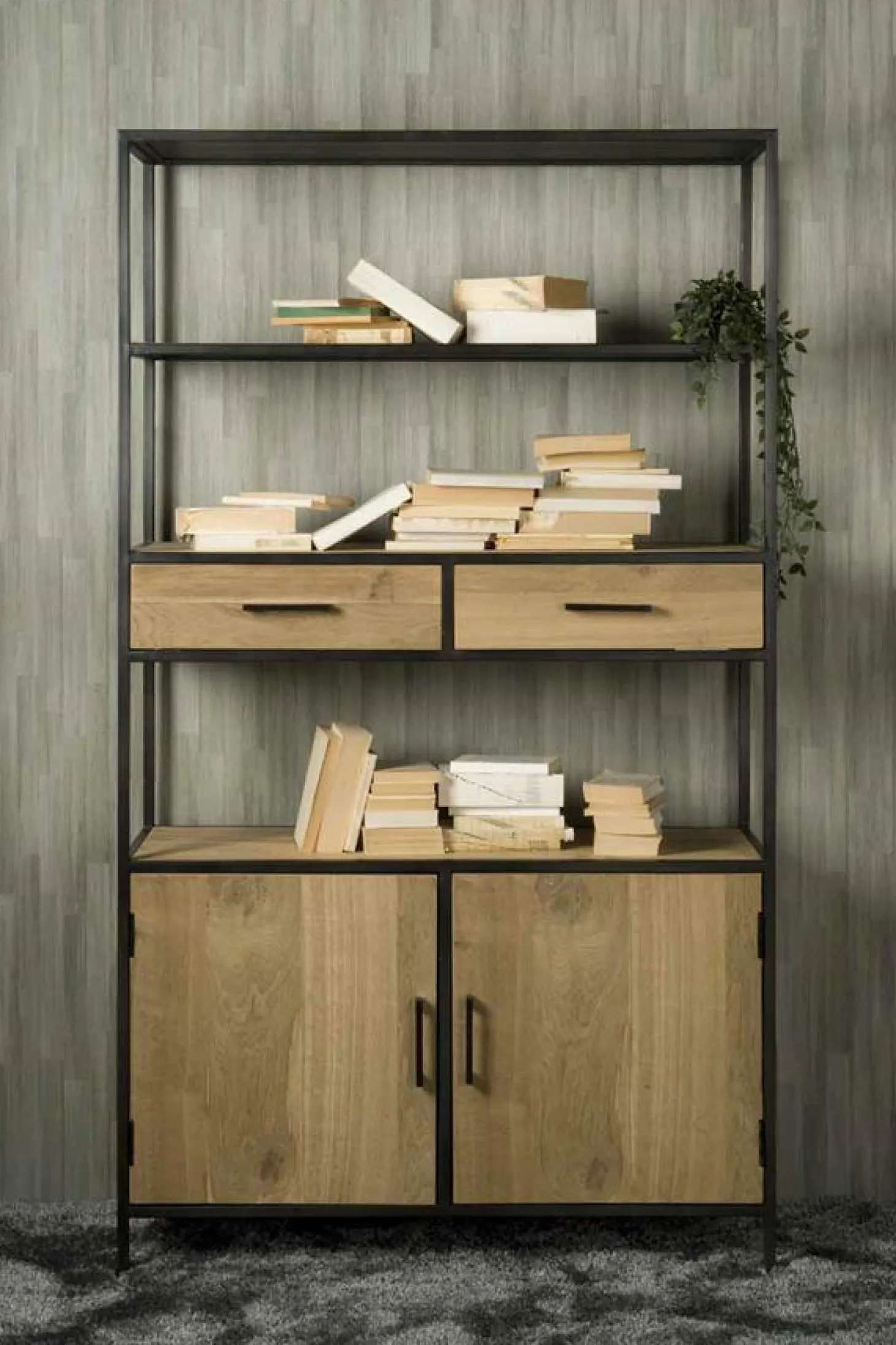 Wandkast Luna Eiken 200 x 115 cm - Loft24.nl