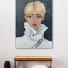 Wandkleed Lady in the white coat - zelf samenstellen - Loft24.nl