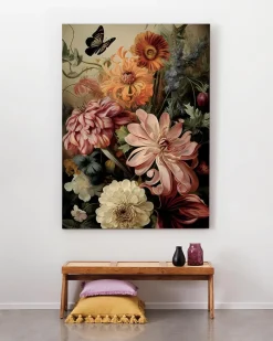 Wandkleed Vintage flowers - zelf samenstellen - Loft24.nl