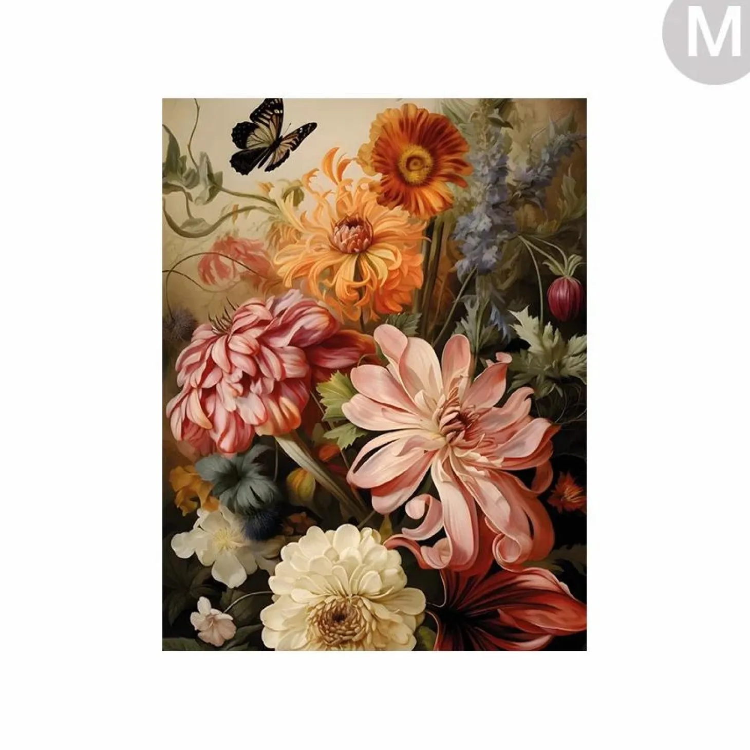 Wandkleed Vintage flowers - zelf samenstellen - Loft24.nl