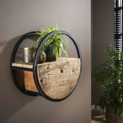 Wandplank Circular Hardhout - Ø40 - Loft24.nl