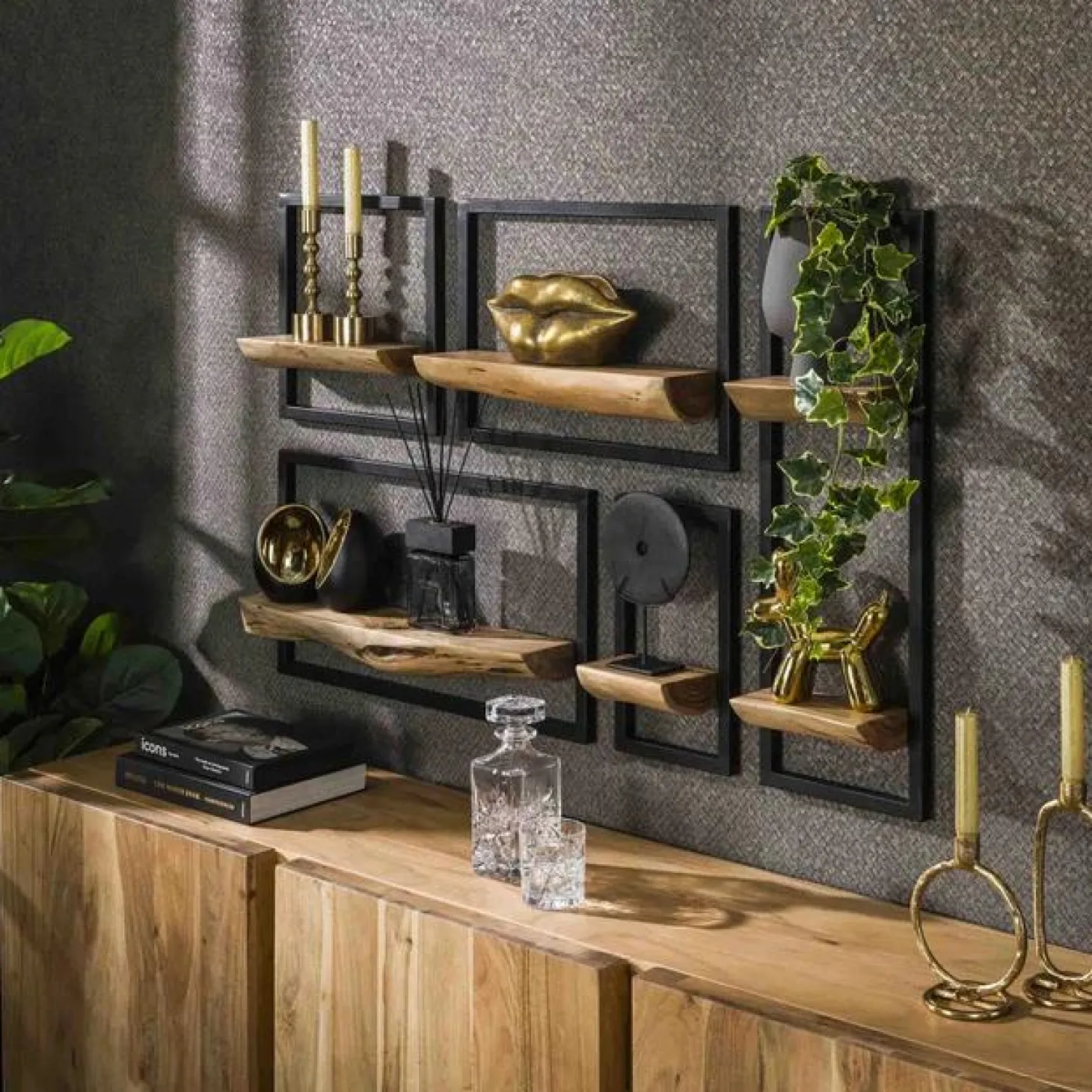 Wandschap Edge - Set van 5 Stuks - Loft24.nl