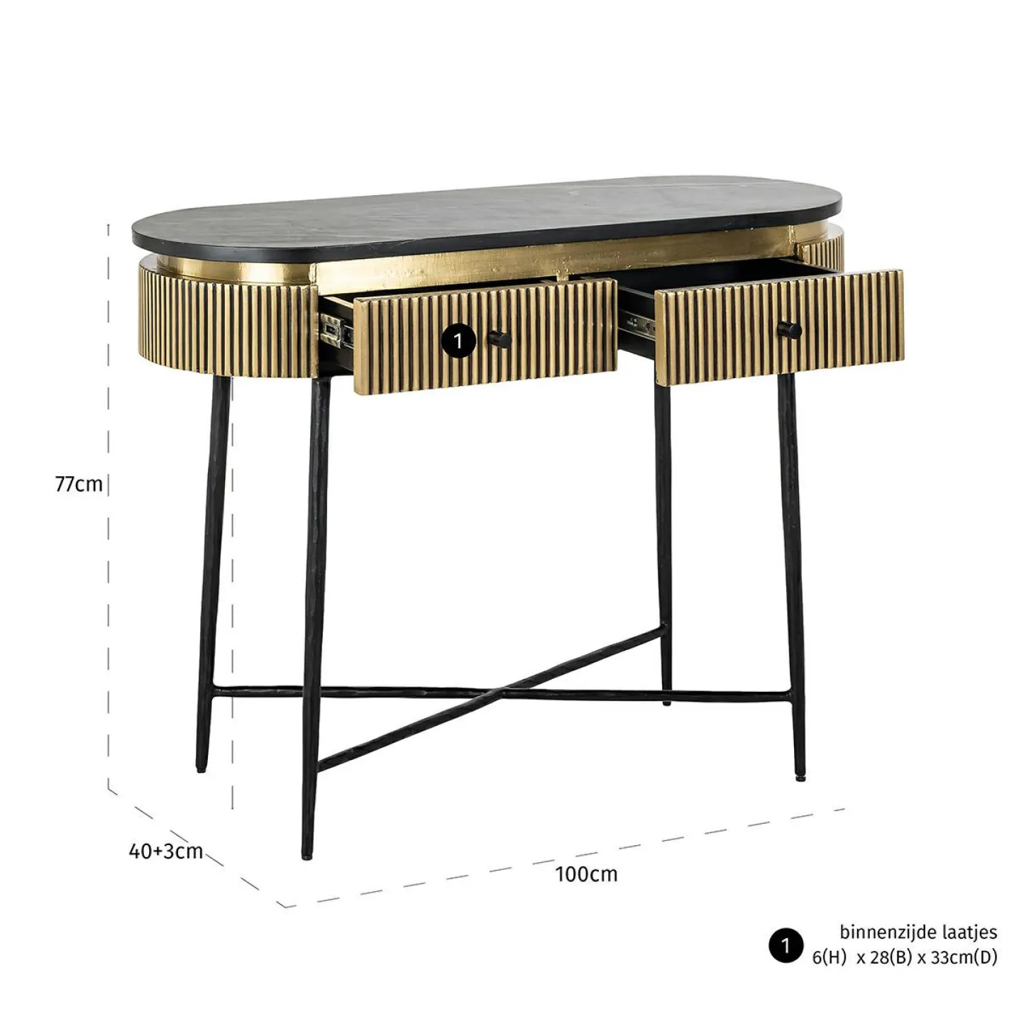 Wandtafel Ironville (Goud) - Loft24.nl