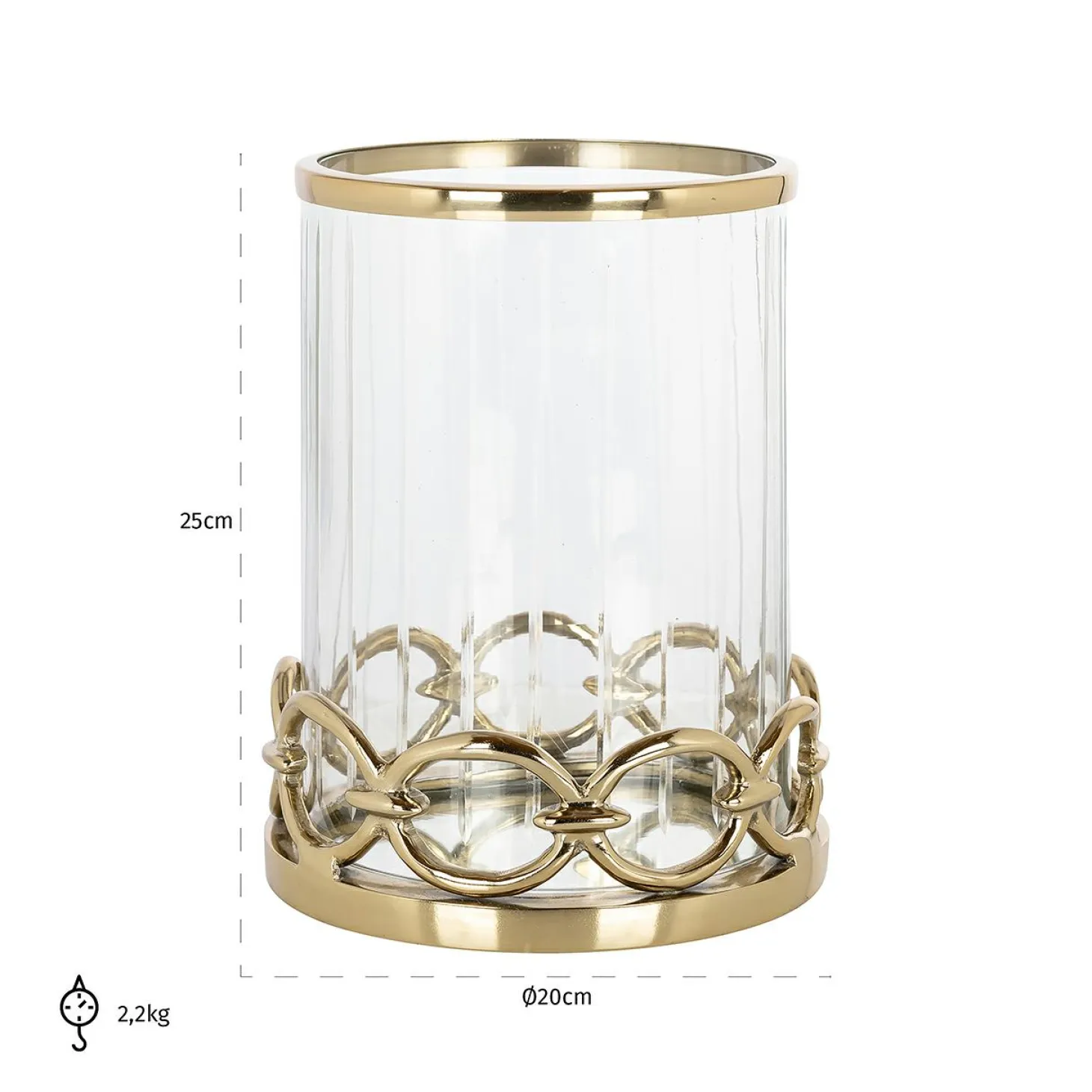 Windlicht Jayce (Gold) - Loft24.nl