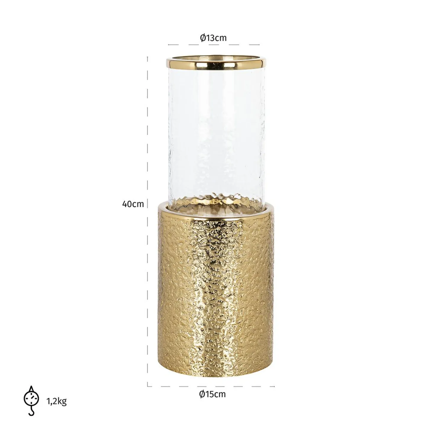 Windlicht Marlou groot (Gold) - Loft24.nl