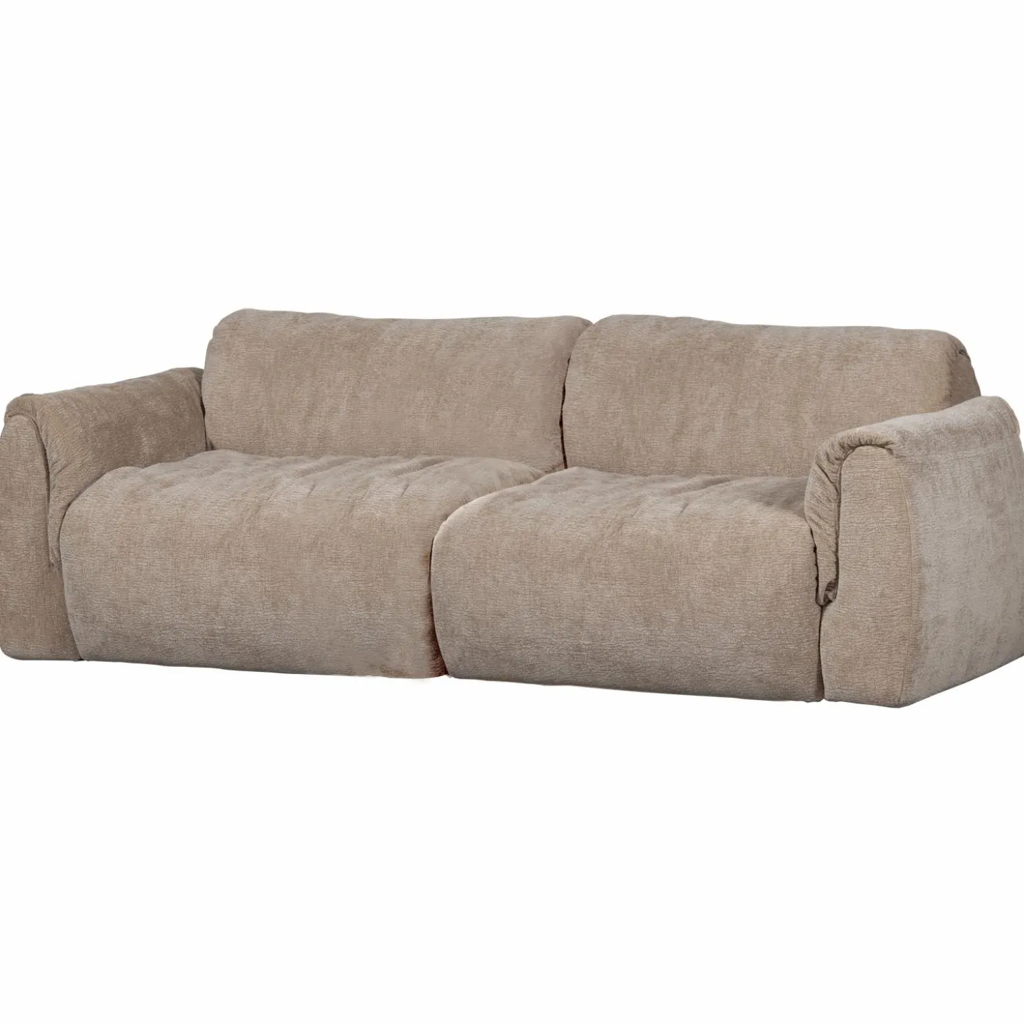 2-zits Bank Baggy 3D chenille - Zand - Loft24.nl