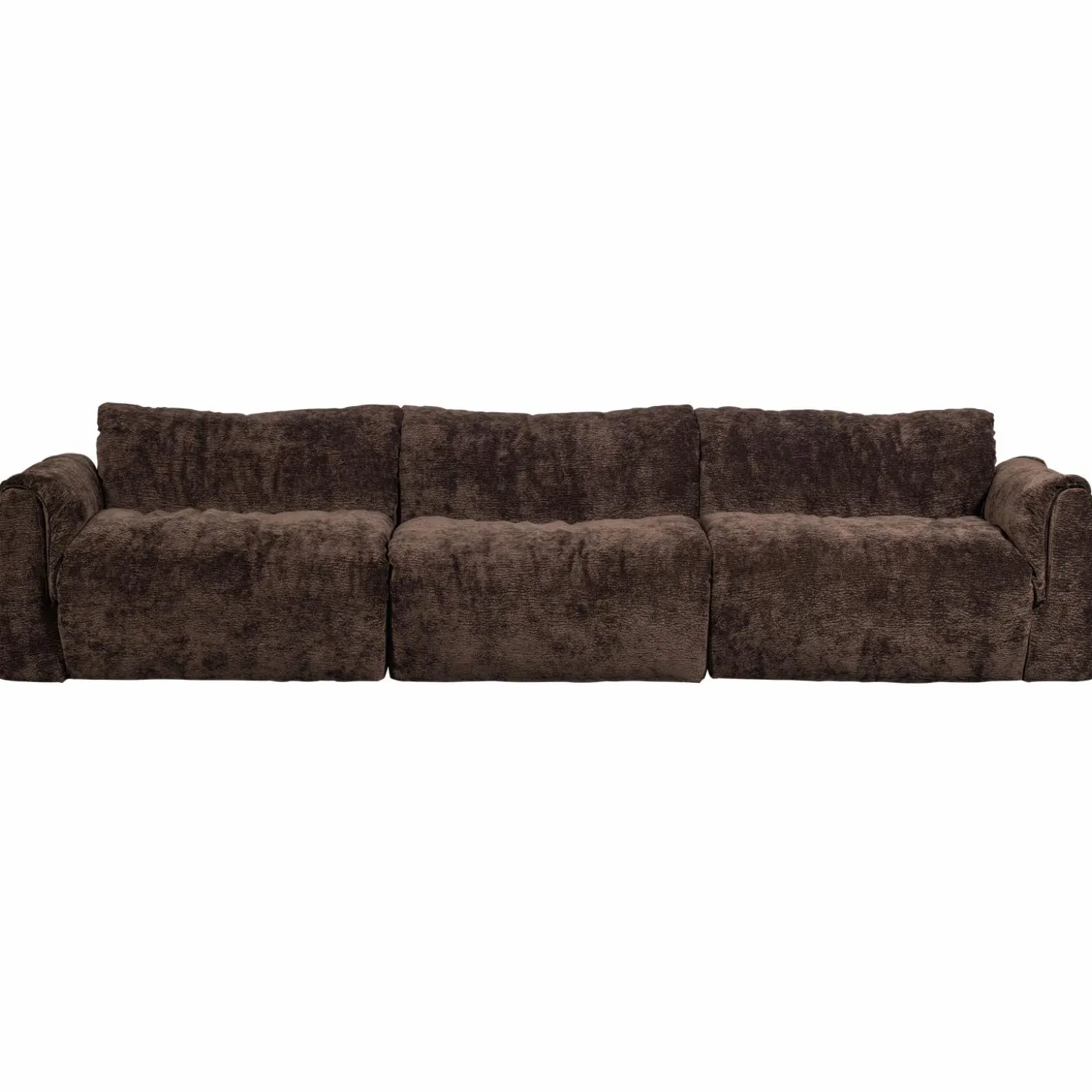 3-zits Bank Baggy 3D Geweven chenille - Donkerbruin - Loft24.nl