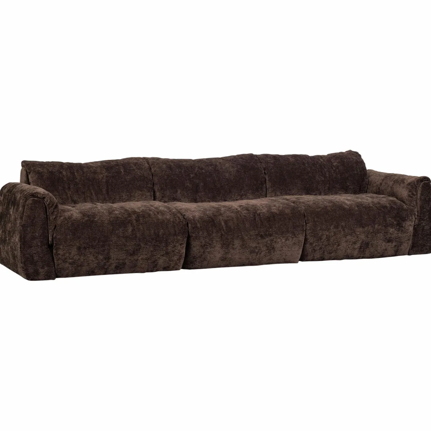 3-zits Bank Baggy 3D Geweven chenille - Donkerbruin - Loft24.nl