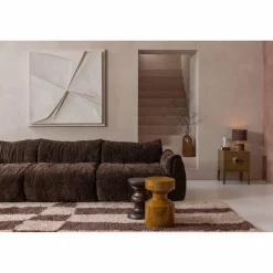 3-zits Bank Baggy 3D Geweven chenille - Donkerbruin - Loft24.nl