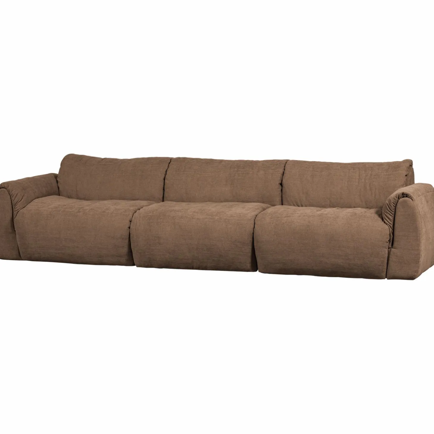 3-zits Bank Baggy Geweven chenille - Bruin - Loft24.nl