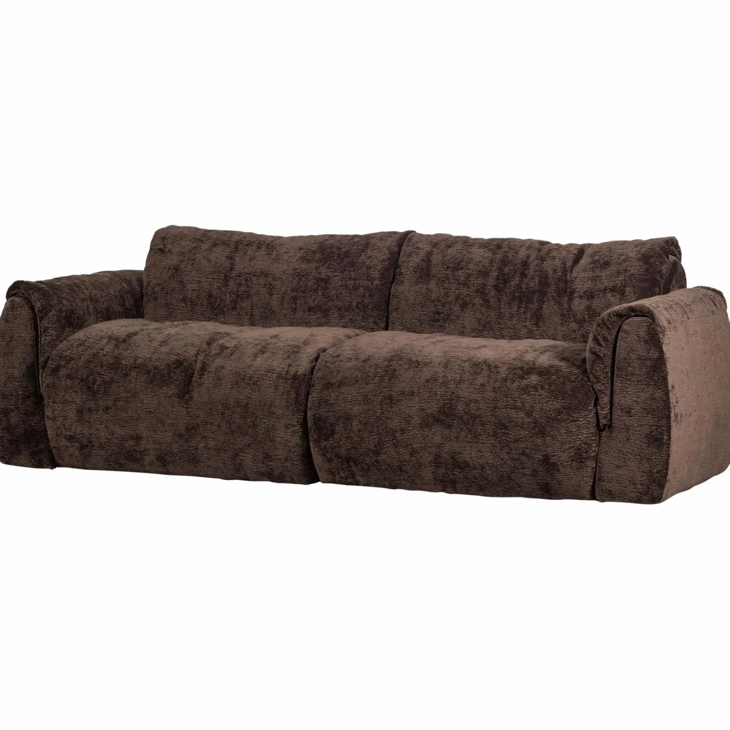 2-zits Bank Baggy Geweven chenille - Donkerbruin - Loft24.nl