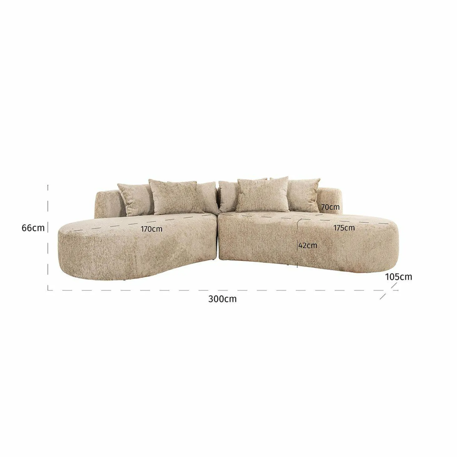 4-zits Bank Cassie Chenille - Desert - Loft24.nl