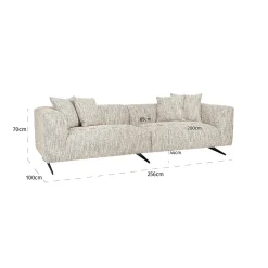3-zits Bank Hoxton Chenille - Naturel - Loft24.nl