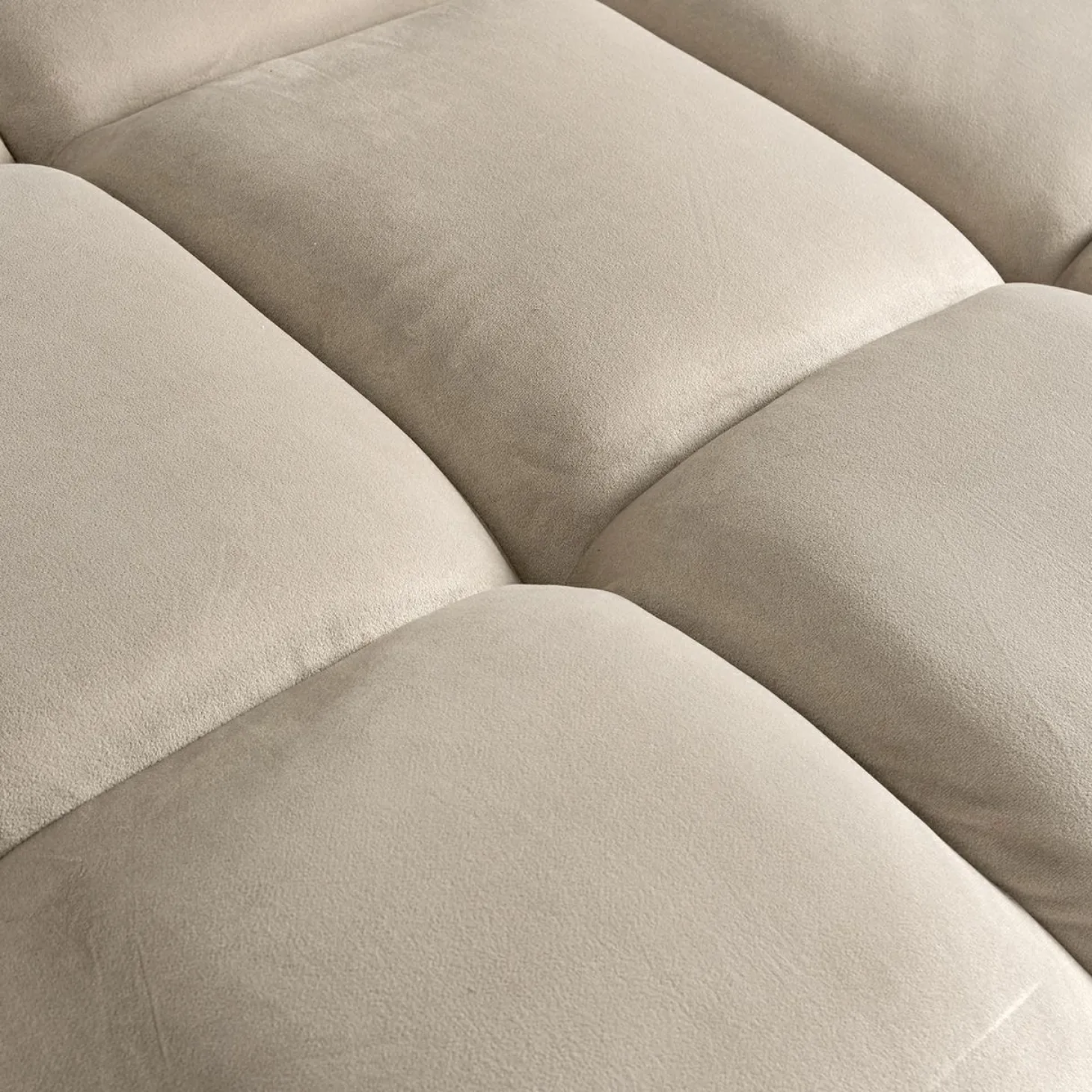 3-zits Loungebank Cube Links Chenille - Khaki - Loft24.nl