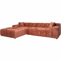 3-zits Loungebank Cube Rechts Chenille - Blush - Loft24.nl