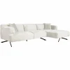 3-zits Loungebank Donovan Rechts Chenille - Crème - Loft24.nl