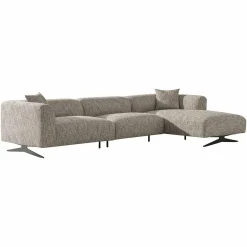 3-zits Loungebank Hoxton Rechts Chenille - Naturel - Loft24.nl