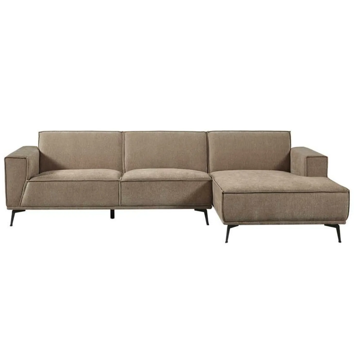 2,5-zits Loungebank Leeds - Bruin (Lounge Rechts) - Loft24.nl