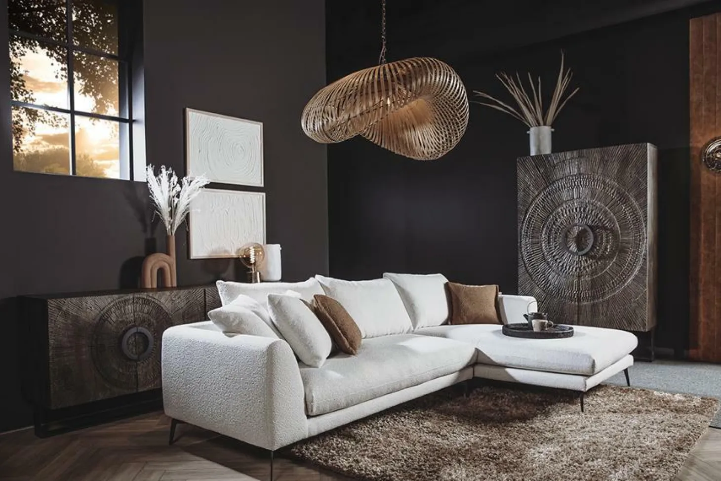 2,5-zits Loungebank Nottingham - Ivory (Lounge Rechts) - Loft24.nl