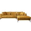 2,5-zits Loungebank Nottingham Velvet - Mosterdgeel (Lounge Rechts) - Loft24.nl