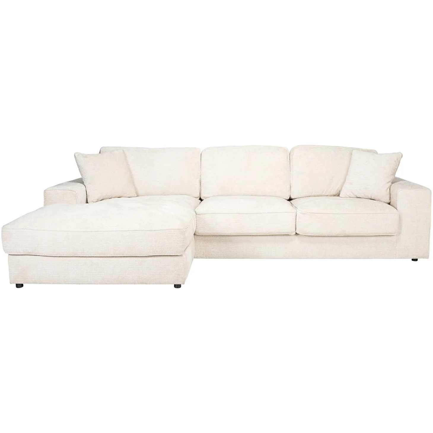 2,5-zits Loungebank Santos Links Chenille - Beige - Loft24.nl