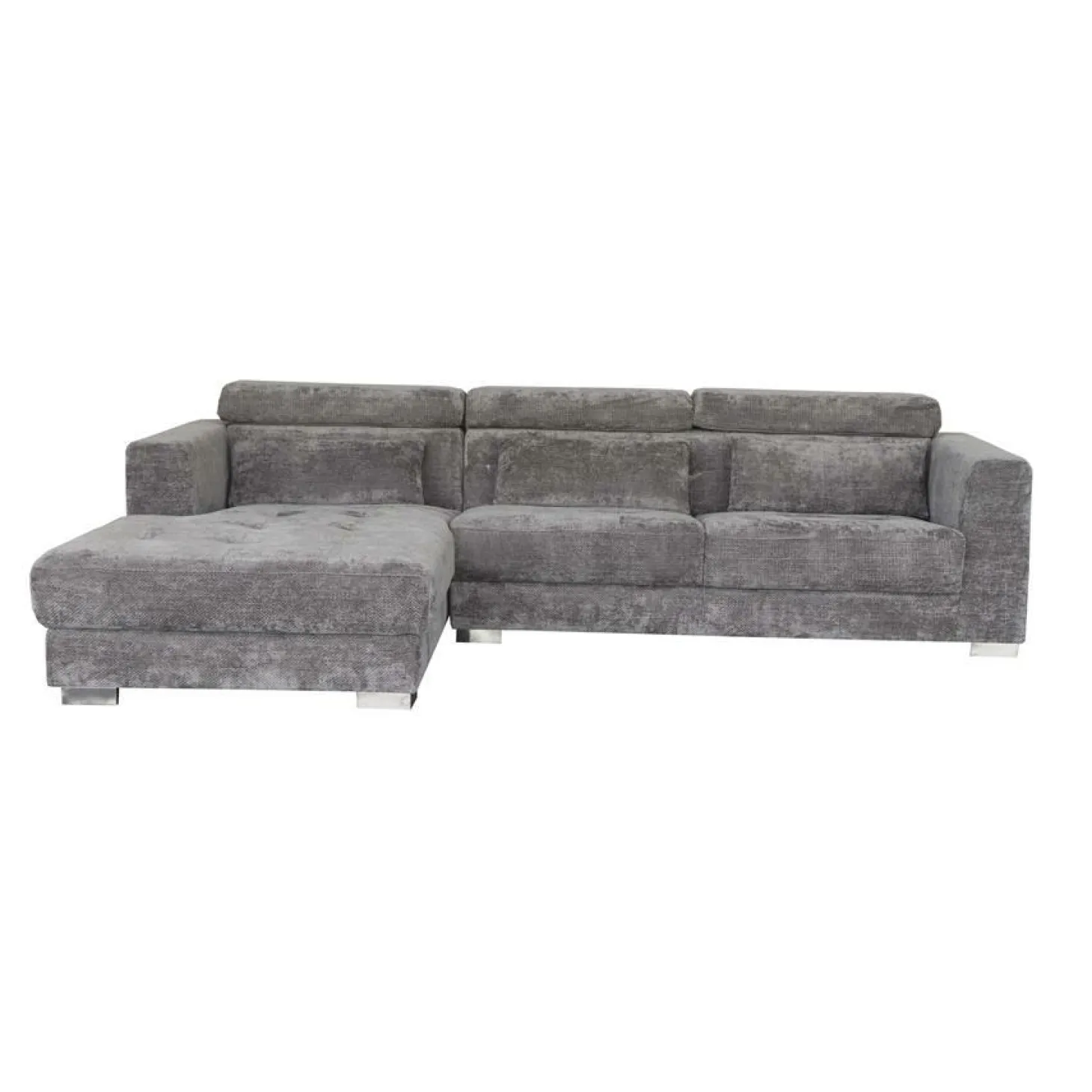 3-zits Lounge/Hoekbank Brighton - Licht Grijs (lounge Links) - Loft24.nl