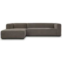 2,5- zits Lounge/Hoekbank Glasgow - Grijs (Lounge Rechts) - Loft24.nl