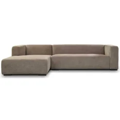 2,5- zits Lounge/Hoekbank Glasgow - Taupe (Lounge Rechts) - Loft24.nl
