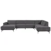 2,5-zits Lounge/Hoekbank Leeds - Blauw (Lounge Links) - Loft24.nl