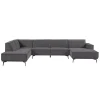 2,5-zits Lounge/Hoekbank Leeds - Blauw (Lounge Rechts) - Loft24.nl