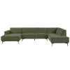 2,5-zits Lounge/Hoekbank Leeds - Groen (Lounge Links) - Loft24.nl