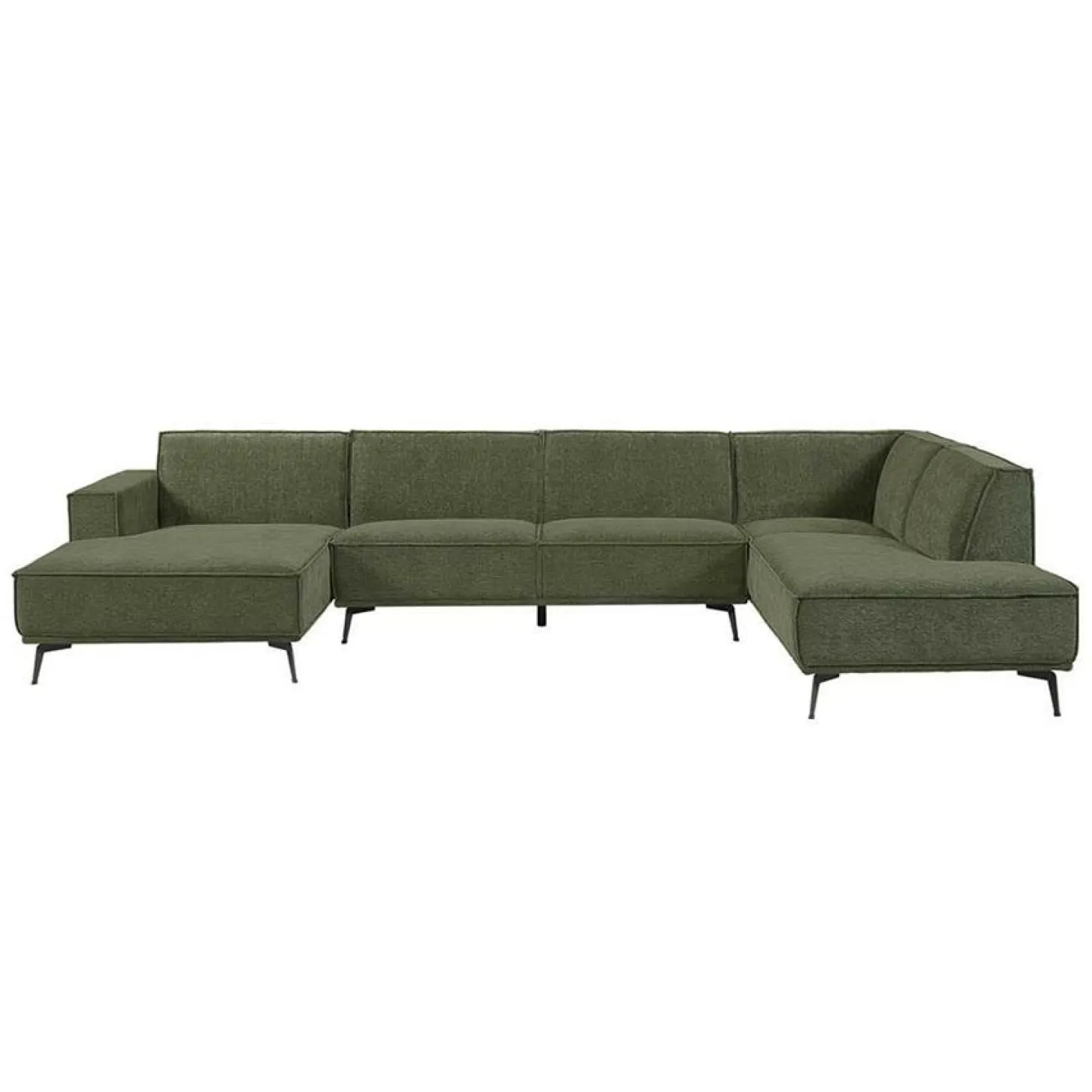 2,5-zits Lounge/Hoekbank Leeds - Groen (Lounge Links) - Loft24.nl