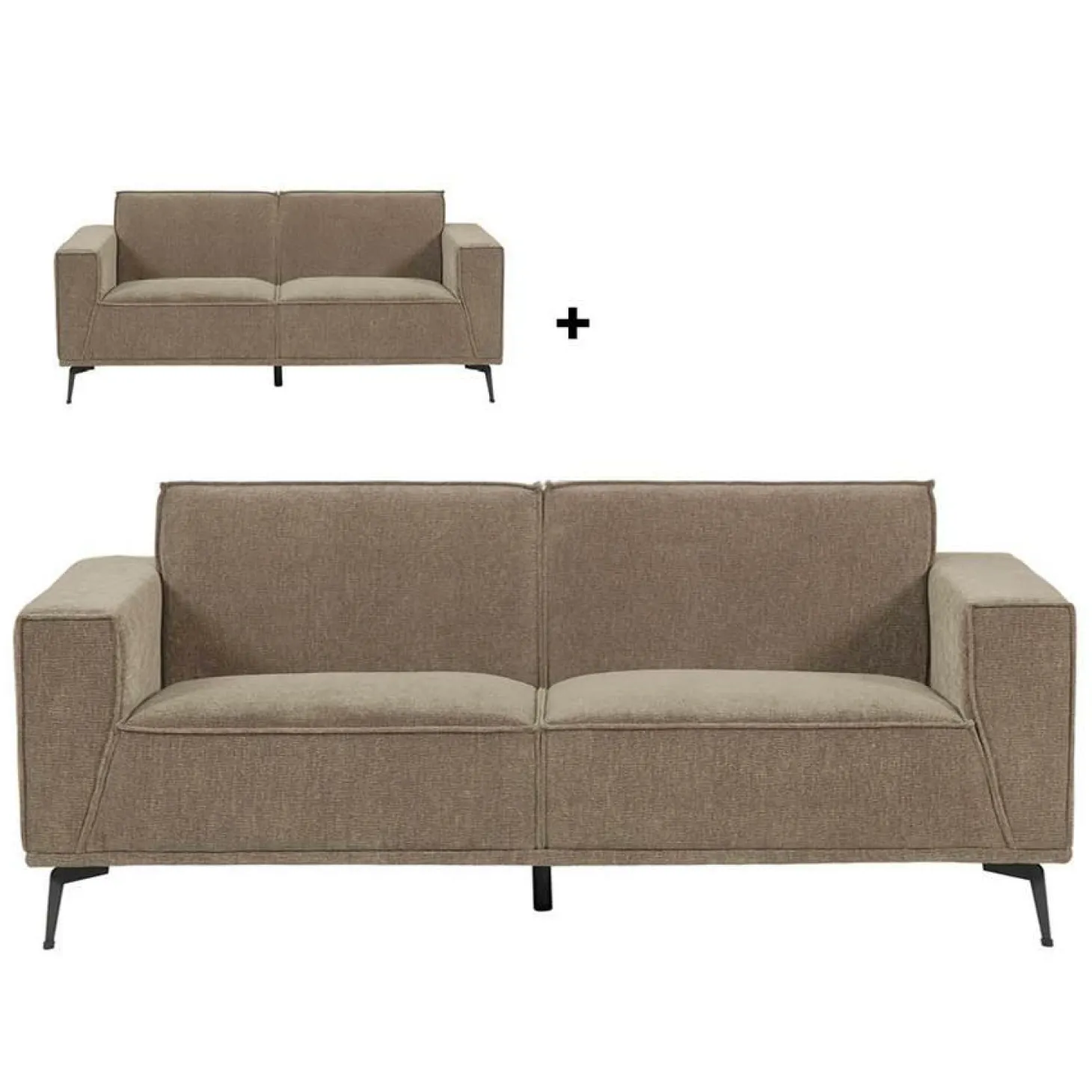 2,5-zits plus 3-zits bank Leeds - Bruin - Loft24.nl